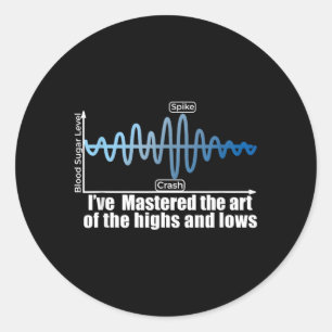 Blood Sugar Highs And Lows T1d Classic Round Sticker