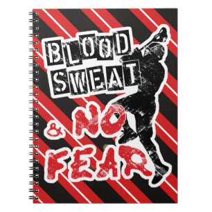 Blood, Sweat and No Fear Lacrosse Notepad Spiral Notebook