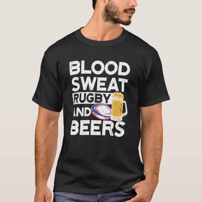 Blood Sweat Rugby And Beers Samoa Rugby T-Shirt (Front)