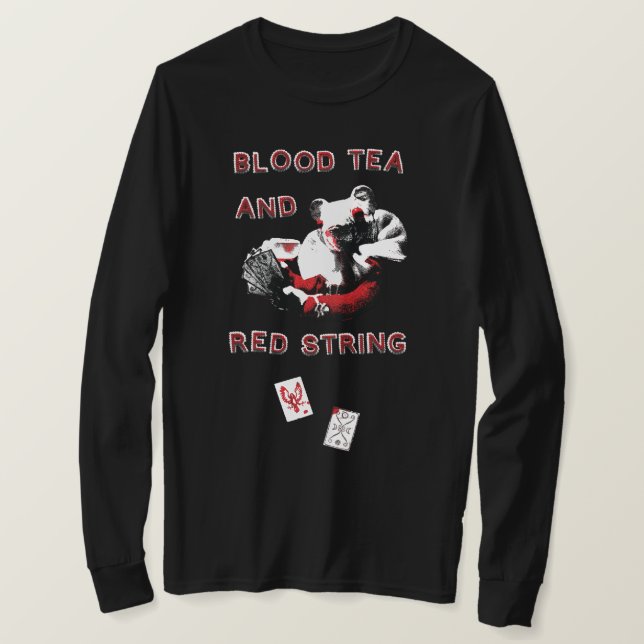 Blood Tea and Red String Long Sleeve T-Shirt (Design Front)