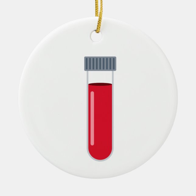 Blood Test Tube Ceramic Tree Decoration (Front)