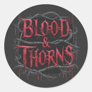 Blood & Thorns Gothic Design – Dark and Edgy Classic Round Sticker