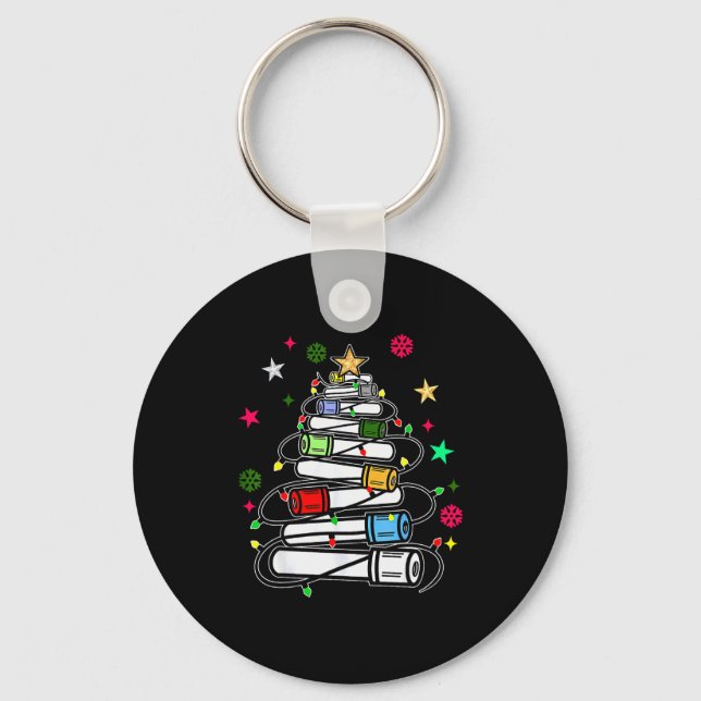 Blood Tube Christmas Tree Phlebotomist Tech Phleb  Key Ring (Front)