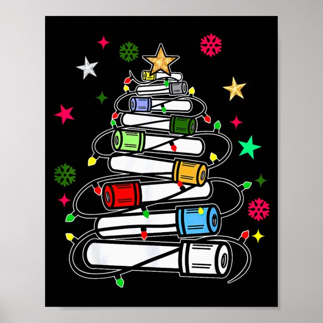 Blood Tube Christmas Tree Phlebotomist Tech Phleb  Poster (Front)