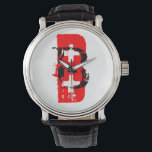 Blood Type B  Watch<br><div class="desc">Customisable watch with double lettering in red and black: B . "Blood group B individuals have the B antigen on their surface of their RBCs, and blood serum containing IgM antibodies against the A antigen. Therefore, a group B individual can receive blood only from individuals of groups B or O...</div>