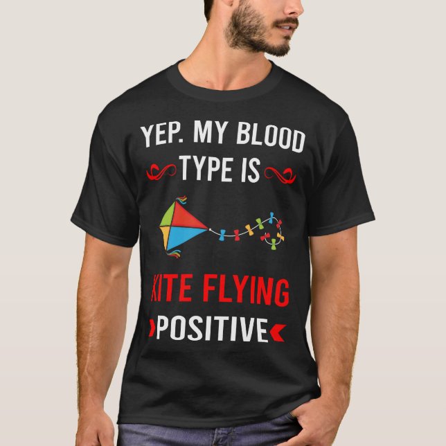 Blood Type Kite Flying T-Shirt (Front)