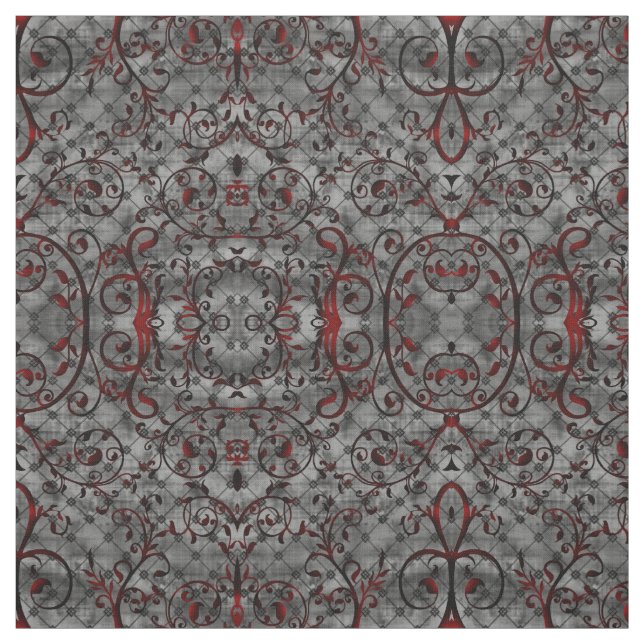 Blood Vine Damask Goth Pattern Fabric (Swatch)