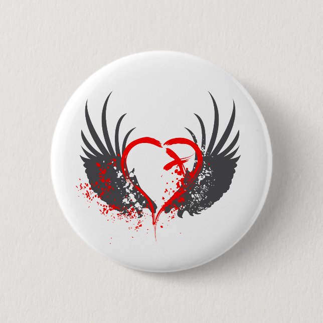 Blood Wings - Emo, Rock, goth, alternative, grunge 6 Cm Round Badge (Front)