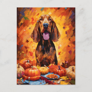 Bloodhound Autumn Thanksgiving  Postcard