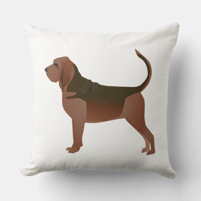 Bloodhound Basic Breed Illustration Silhouette Cushion (Front)