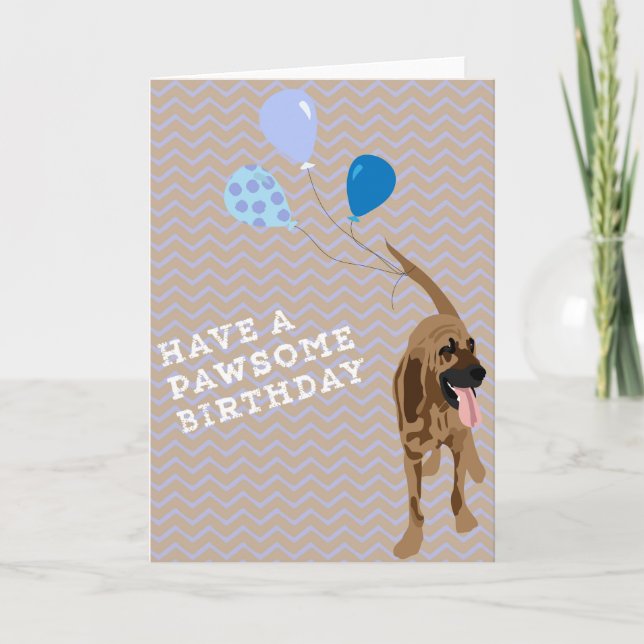 Bloodhound Birthday Card (Front)