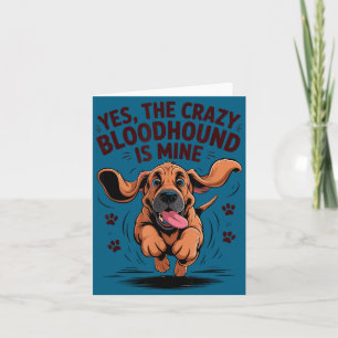 Bloodhound Breed Cute Pet Dog Lover Cartoon Funny Card