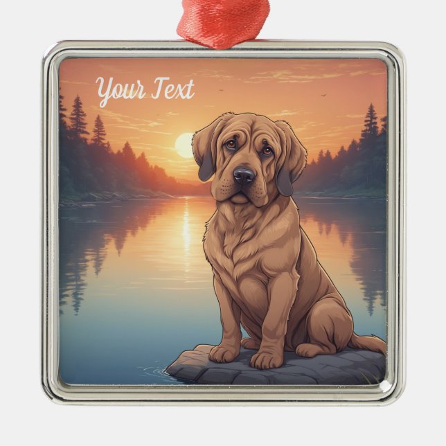 Bloodhound by Lake Metal Tree Decoration (Front)