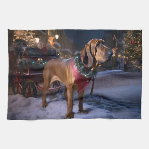Bloodhound Christmas Festive Season Tea Towel