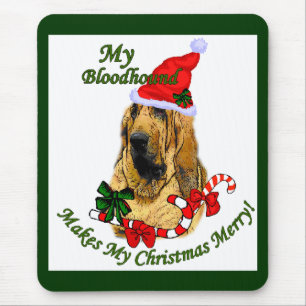 Bloodhound Christmas Gifts Mouse Pad
