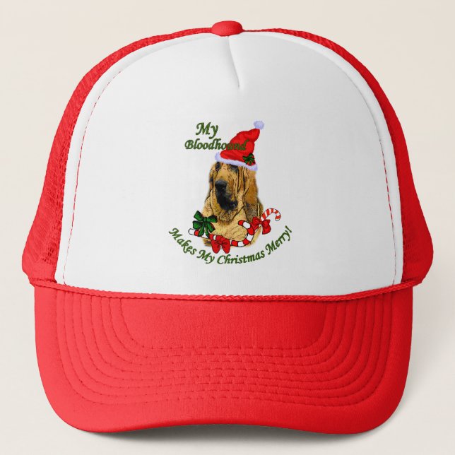 Bloodhound Christmas Gifts Trucker Hat (Front)
