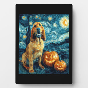 Bloodhound Cute Dog Halloween Jack O Lantern Pumpk Plaque