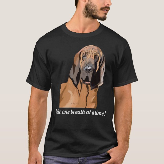 Bloodhound Digital Drawing  T-Shirt (Front)