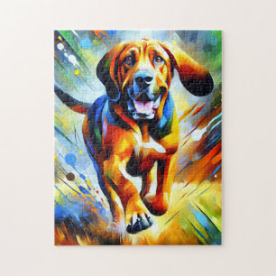 Bloodhound Dog Acrylic Art Print Dog Lover Gift Jigsaw Puzzle
