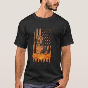 Bloodhound Dog American Flag Patriotic Halloween C T-Shirt