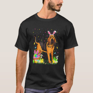 Bloodhound Dog Bunny Egg Hunting Bloodhound Easter T-Shirt