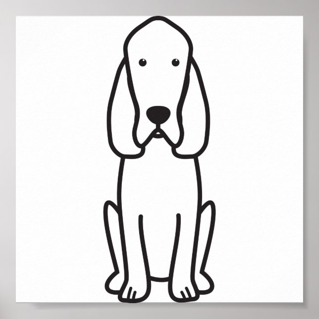 Bloodhound Dog Cartoon Poster (Front)