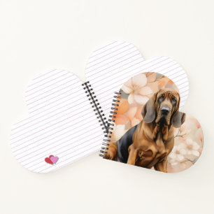 Bloodhound Dog Lover and Peach Blossoms Notebook