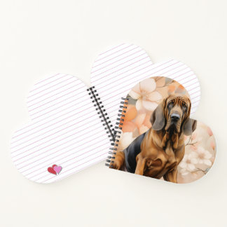 Bloodhound Dog Lover and Peach Blossoms Notebook