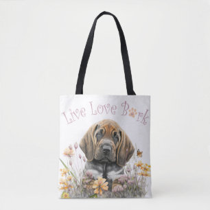 Bloodhound Dog Mum Floral Tote Bag