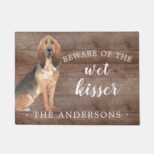 BloodHound Dog Personalised Door Mat (Front)