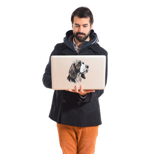 Bloodhound dog portrait  classic round sticker