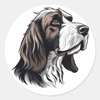 Bloodhound dog portrait rund classic round sticker