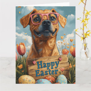 Bloodhound Easter Eggs Card