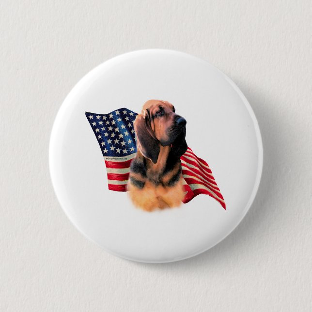 Bloodhound Flag 6 Cm Round Badge (Front)