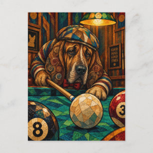 Bloodhound, Geometric Mosaic Postcard