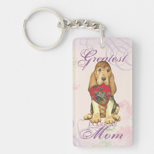 Bloodhound Heart Mum Key Ring (Front)