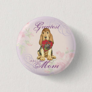 Bloodhound Heart Mum Pinback Button