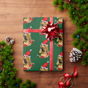 Bloodhound in Santa Hat Christmas Wrapping Paper