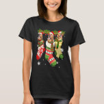 Bloodhound In Sock Christmas Santa Hat Xmas Dog T-Shirt<br><div class="desc">Bloodhound In Sock Christmas Santa Hat Xmas Dog</div>