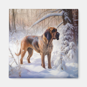 Bloodhound Let It Snow Christmas Magnet