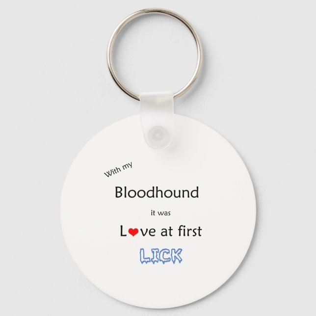 Bloodhound Lick Design Key Ring (Front)