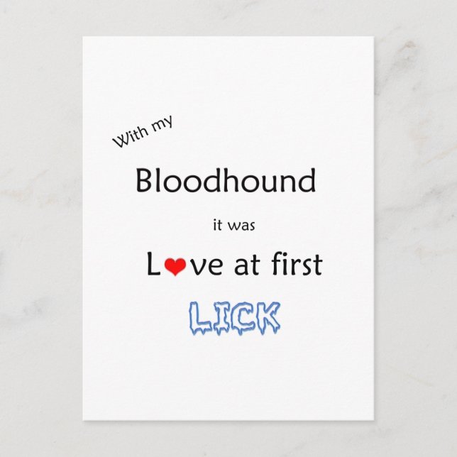 Bloodhound Love at First Lick Postcard (Front)