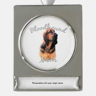 Bloodhound Mum 2 Silver Plated Banner Ornament
