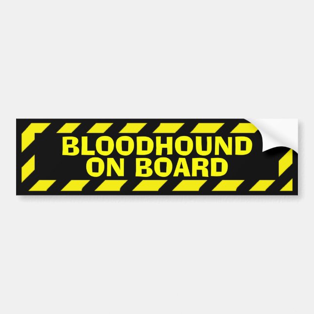 Bloodhound on board yellow caution sticker (Front)