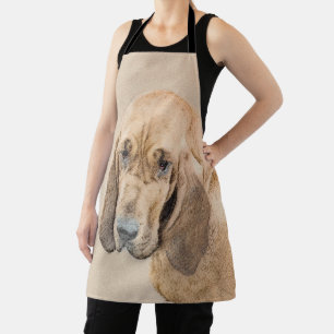 Bloodhound Painting - Cute Original Dog Art Apron