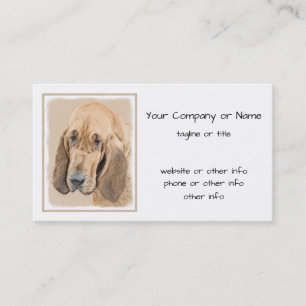 Bloodhound Painting - Cute Original Dog Art Business Card