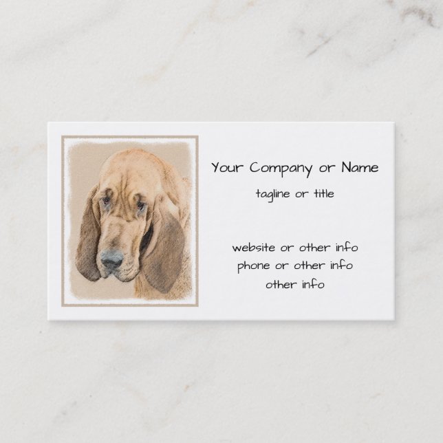 Bloodhound Painting - Cute Original Dog Art Business Card (Front)