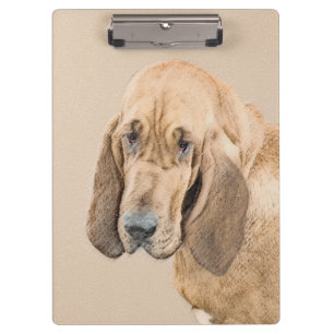 Bloodhound Painting - Cute Original Dog Art Clipboard