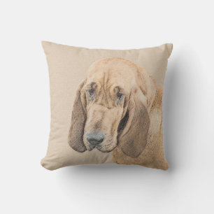 Bloodhound Painting - Cute Original Dog Art Cushion