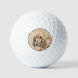Bloodhound Painting - Cute Original Dog Art Golf Balls